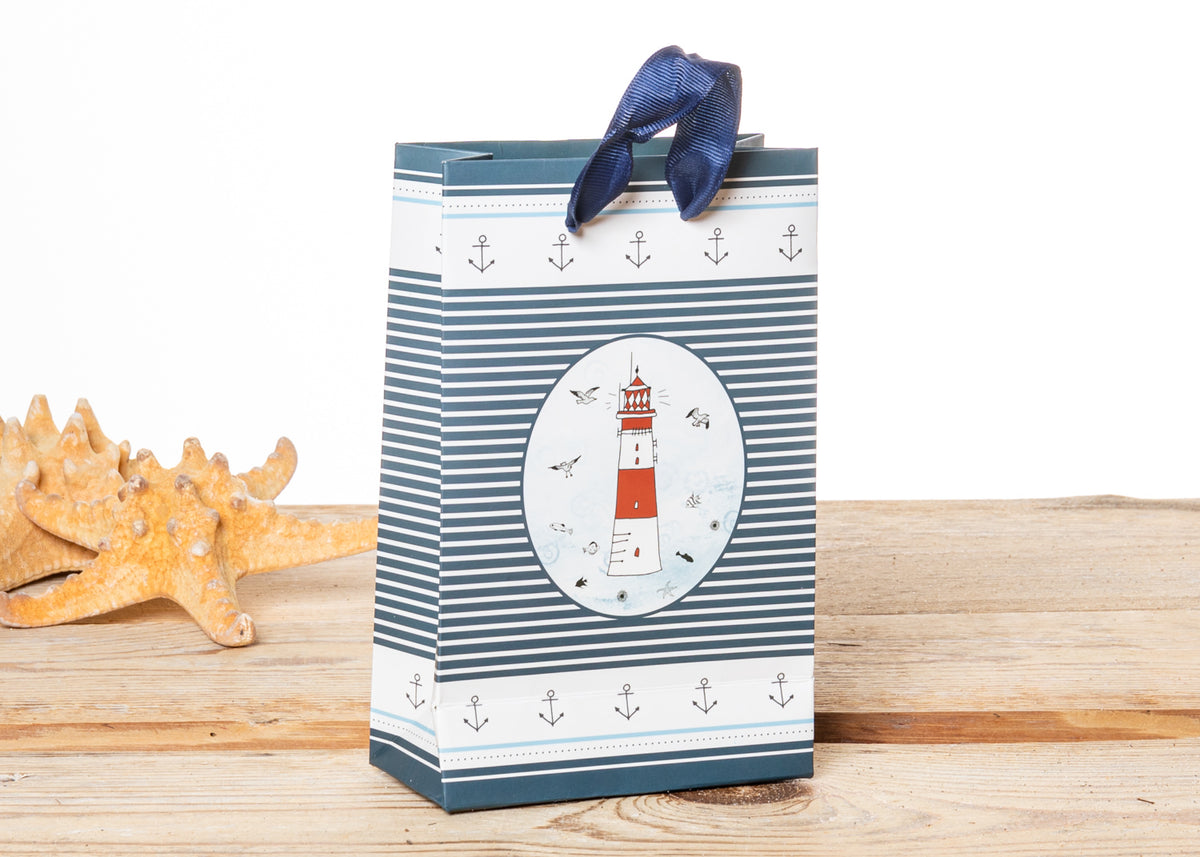 Maritime Geschenktüte Leuchtturm