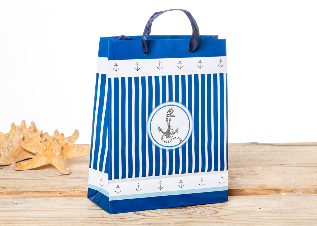 Geschenktüte klein Anker Streifen