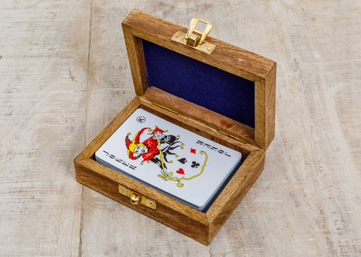 Kartenspiel Holzbox