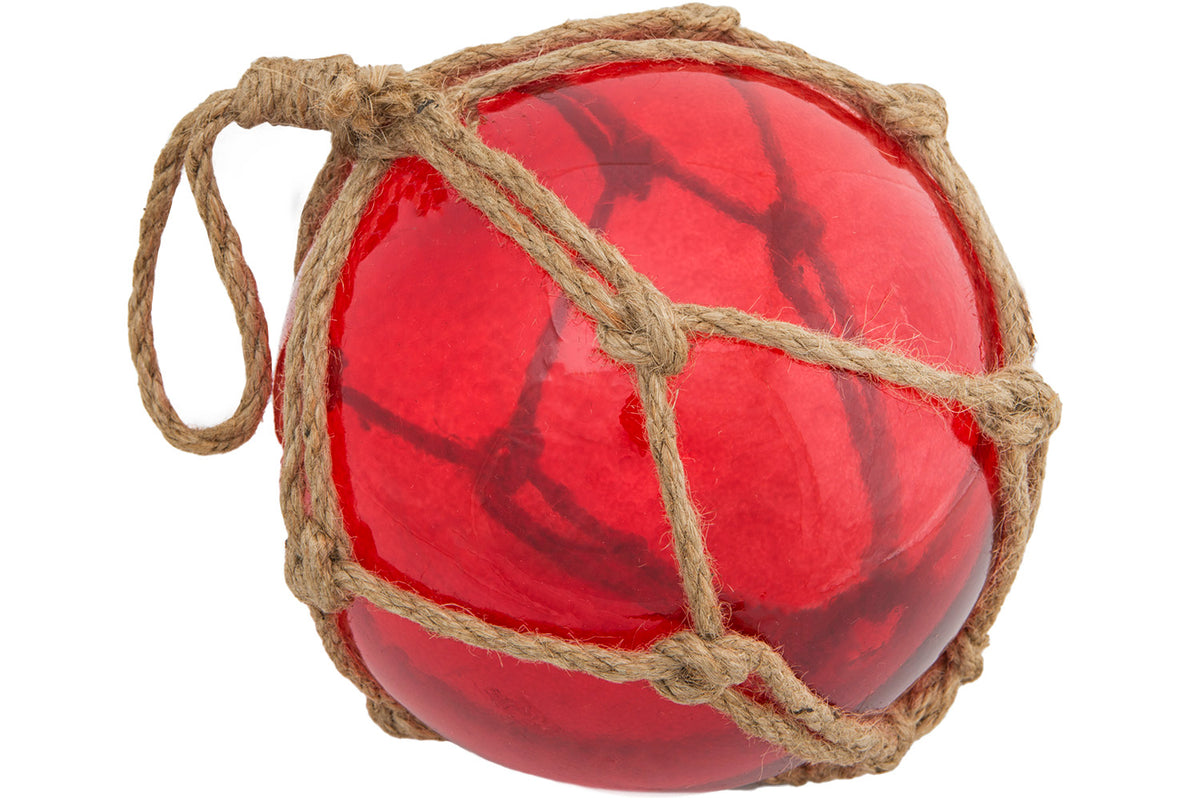 Rote Deko Fischerkugel Glas 17,5cm