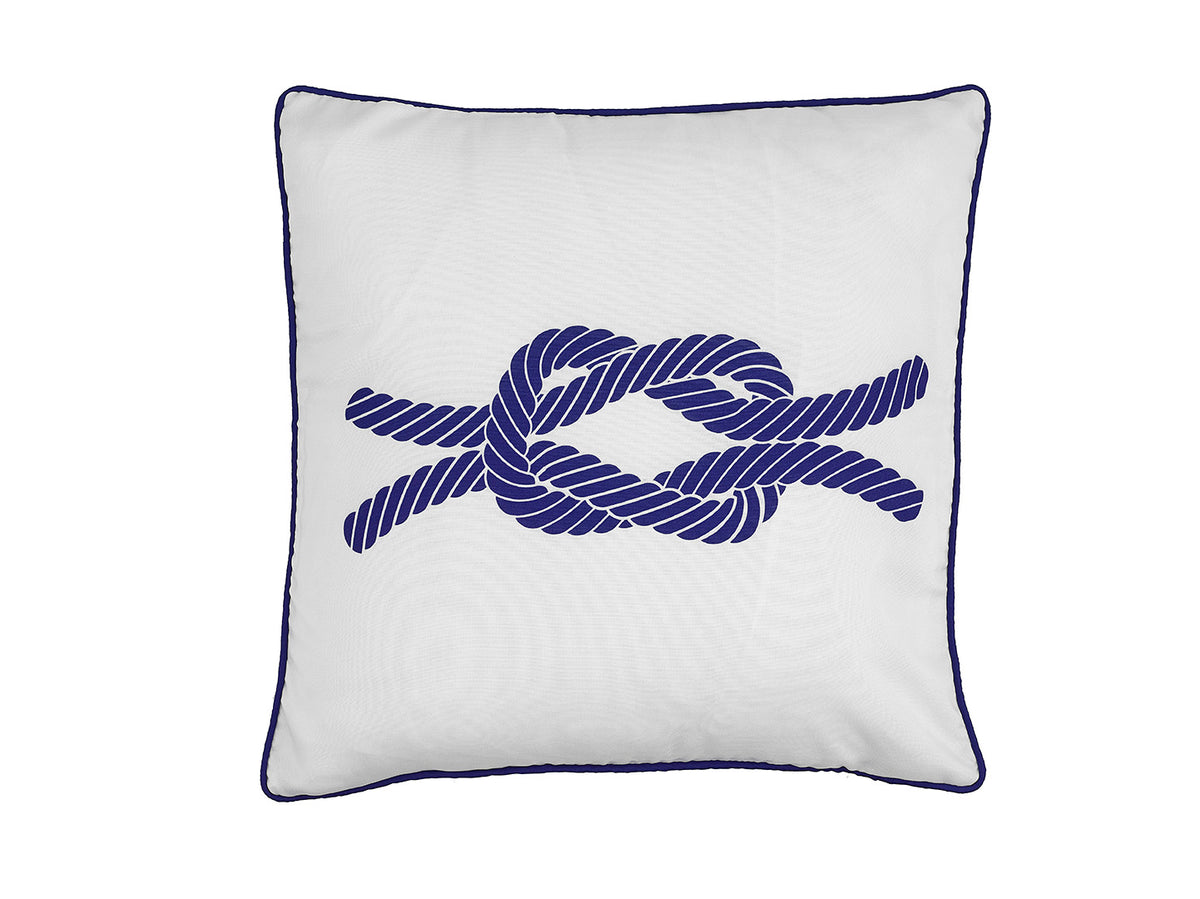 Kissen Knoten weiß blau