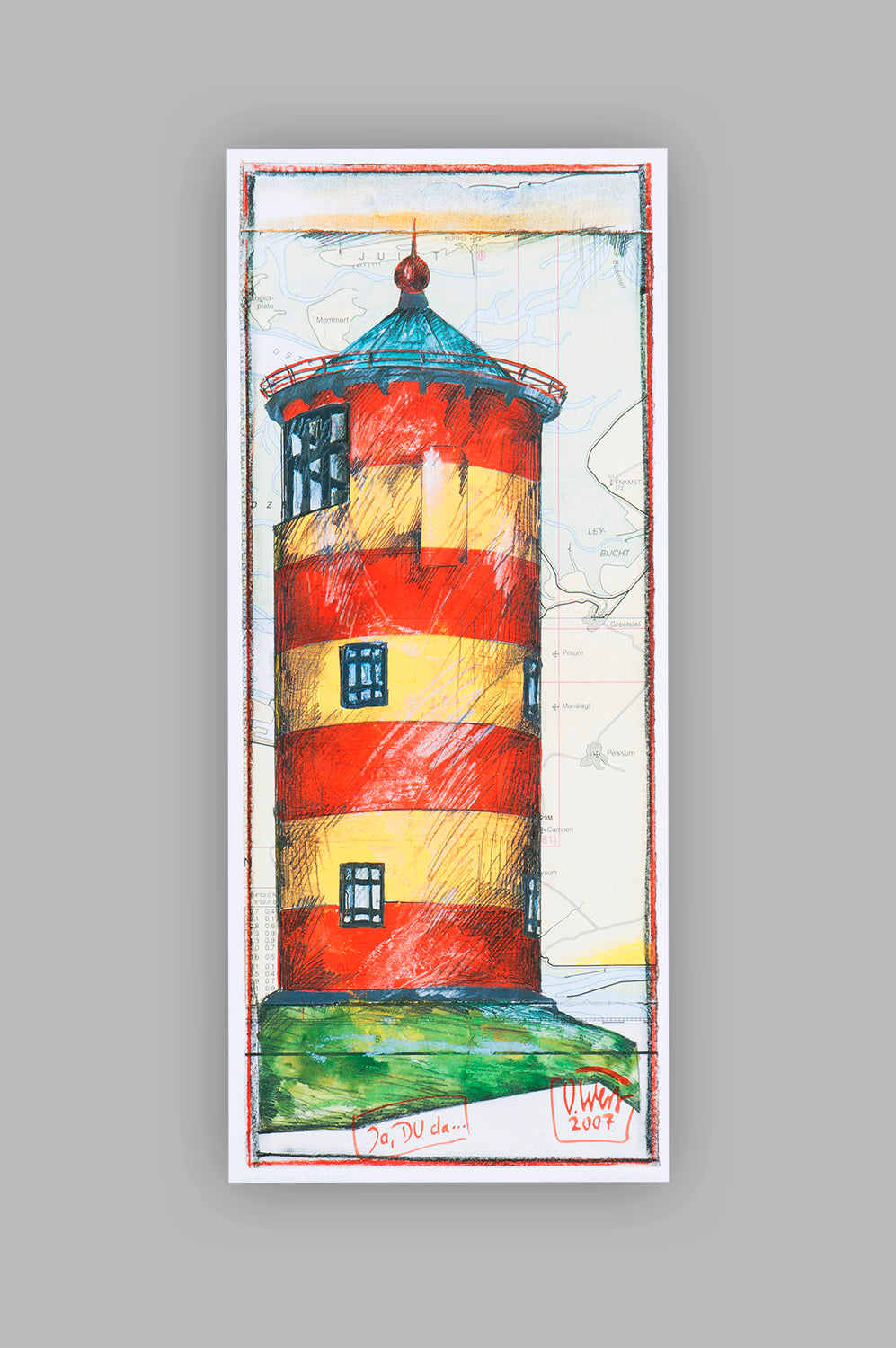Kunstdruck Leuchtturm Pilsum, Ole West