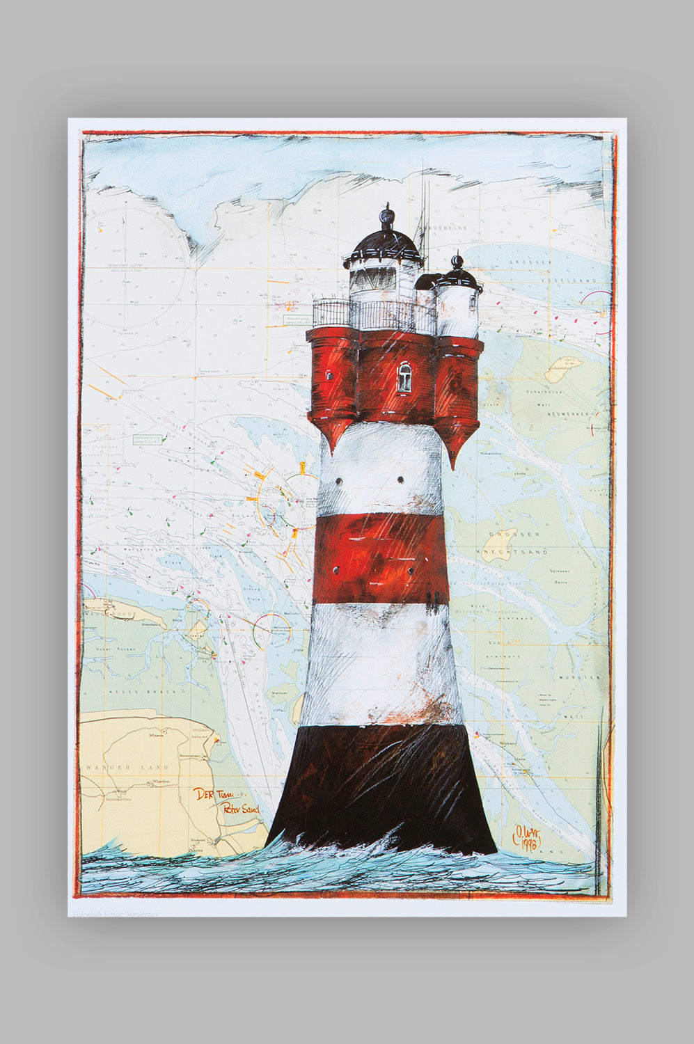 Poster Leuchtturm Roter Sand, Ole West