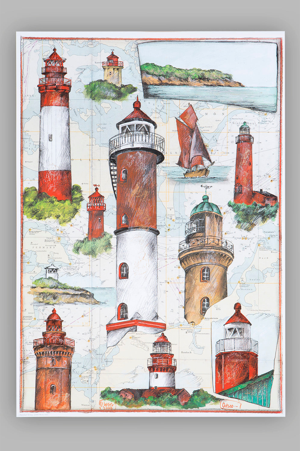 Kunstdruck Ostsee, Wismar bis Darß