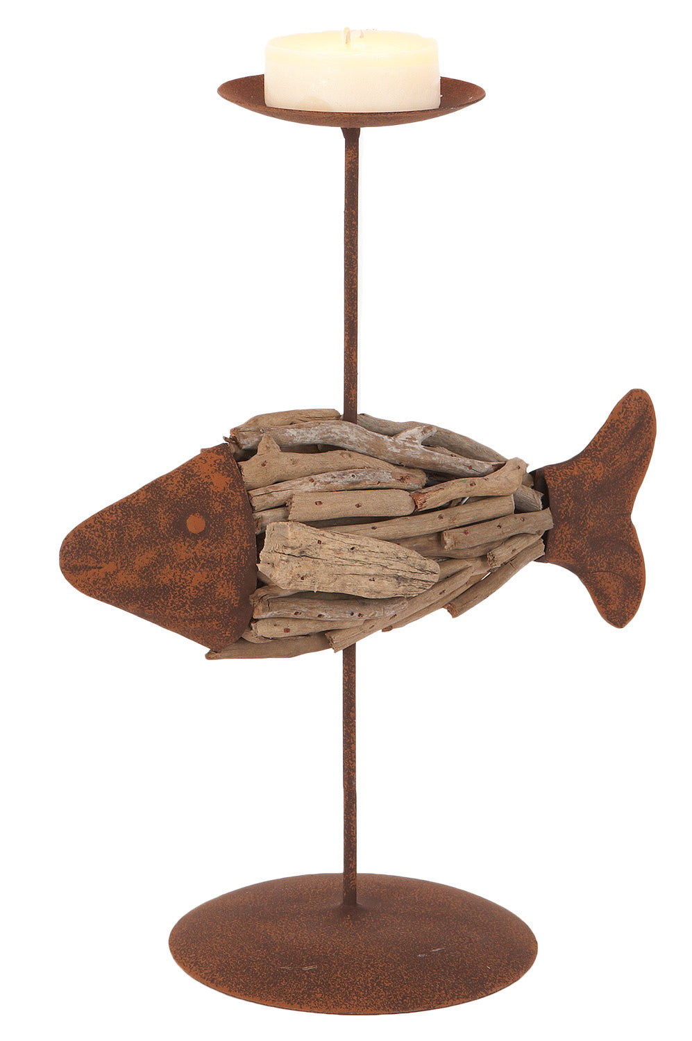 Treibholz Kerzenständer, Fisch
