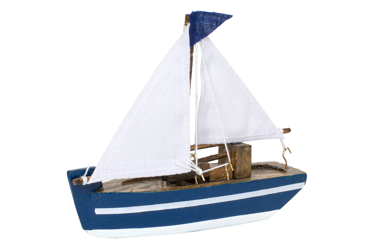 Kleines Segelboot, blau