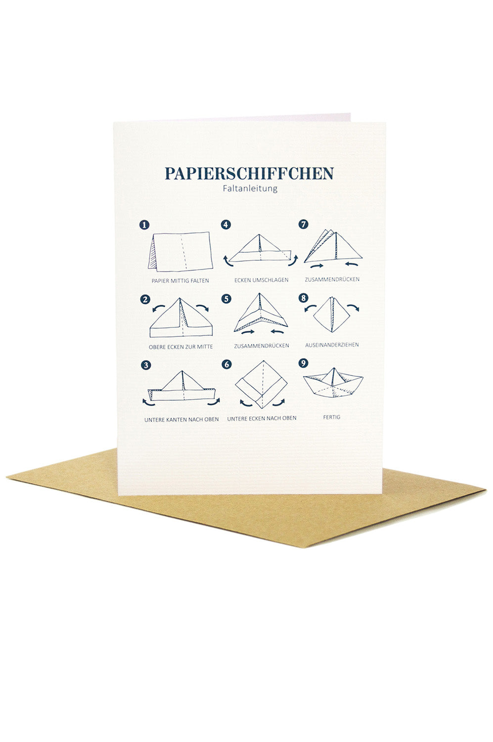 Grußkarte Papierschiffchen