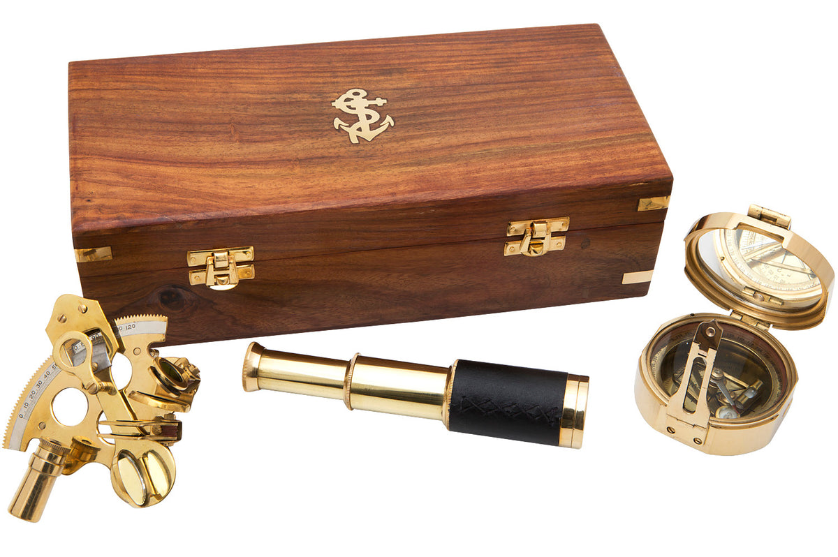 Marine Set Sextant Teleskop Kompass