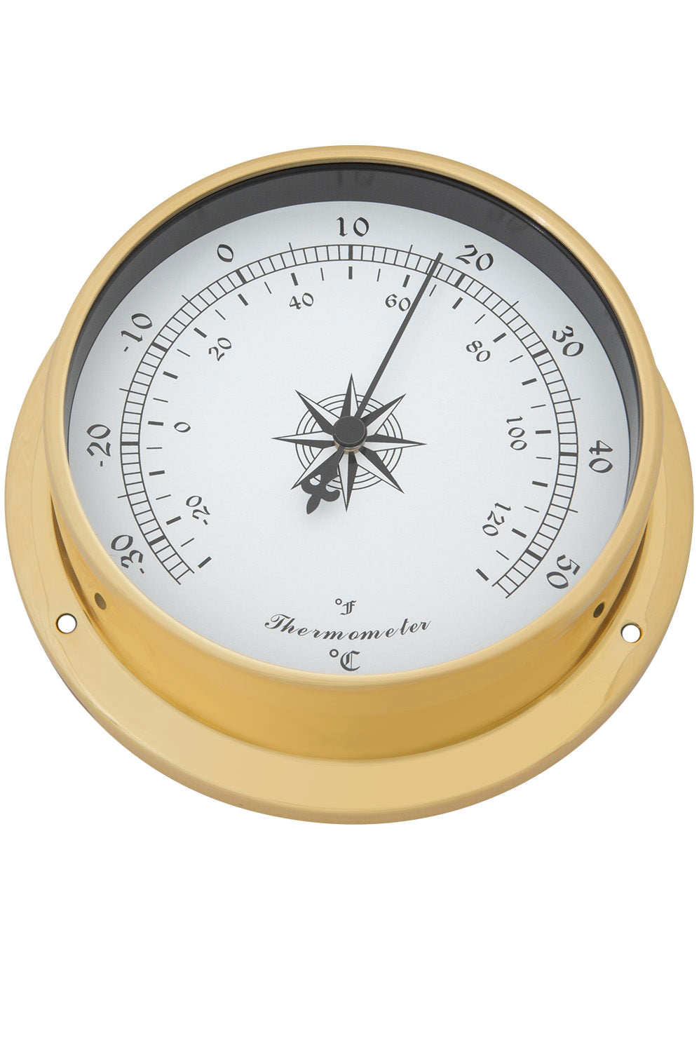 Thermometer Fenster rund Messing 11,5cm