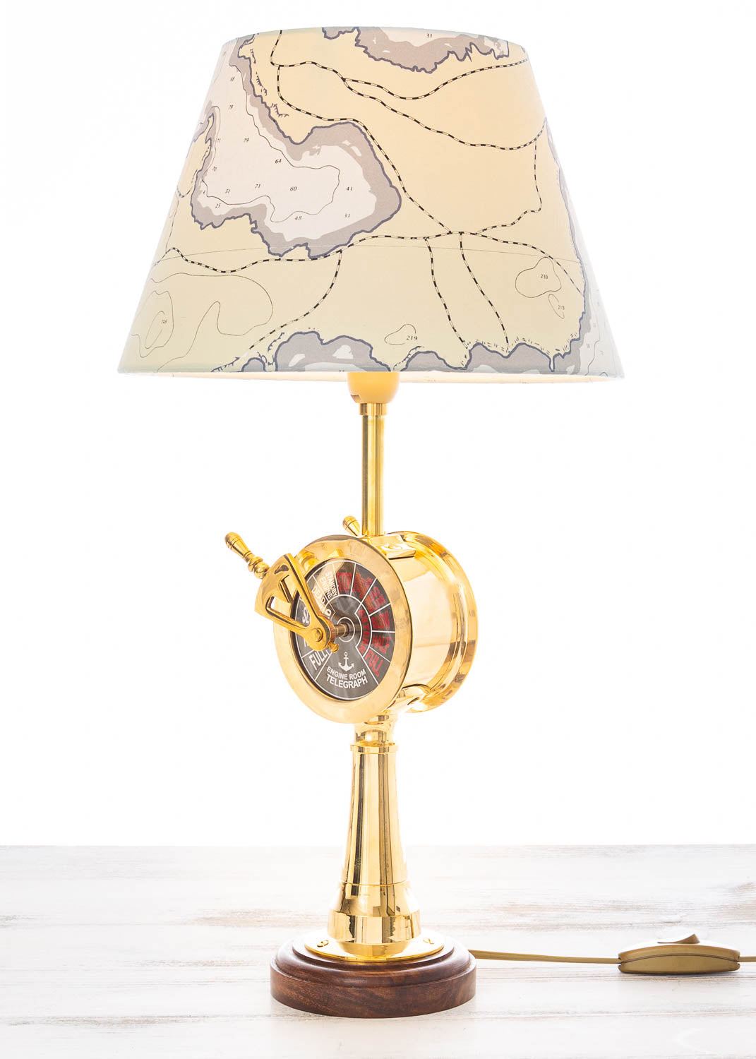 Tischlampe Maschinentelegraf Seekarte