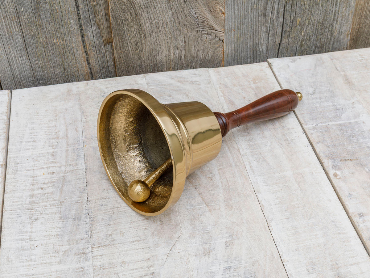 Große Handglocke mit Holzgriff 26cm