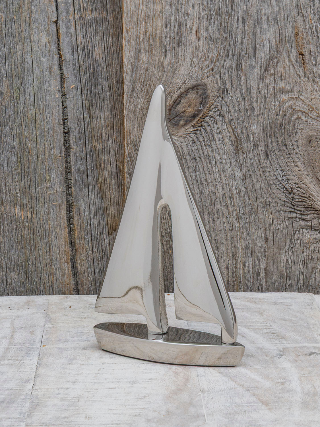 Kleine Dekoration Segelyacht aus Aluminium 16cm