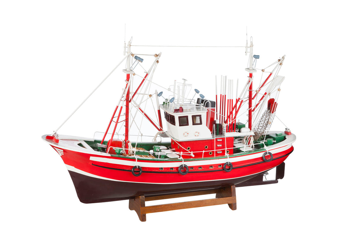 Modell Fischkutter rot braun