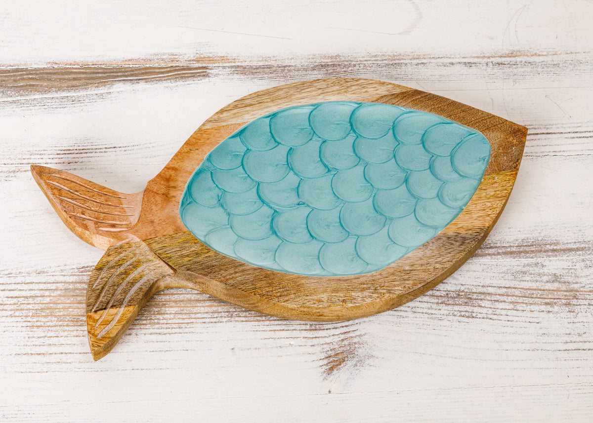 Vorlagenteller Fisch türkis