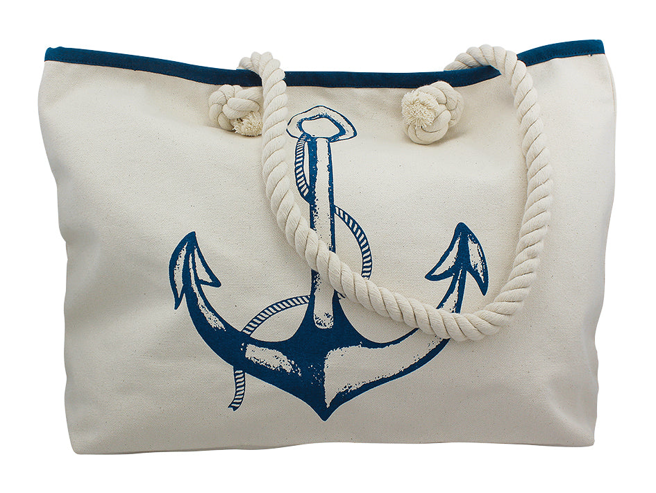 Einkaufstasche blau Anker