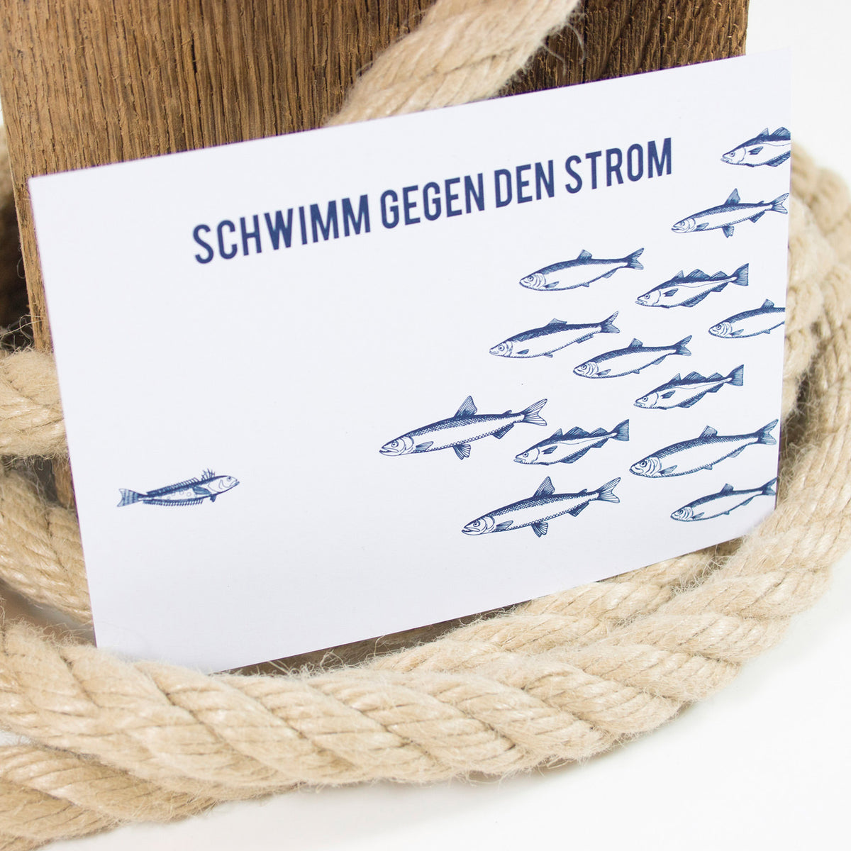 Postkarte Gegen den Strom