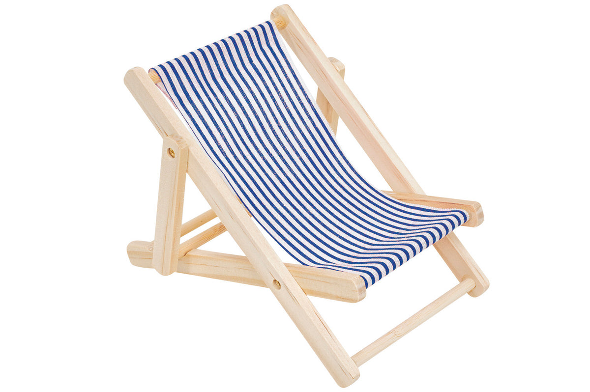 Blau Weiß Deko Liegestuhl 15cm