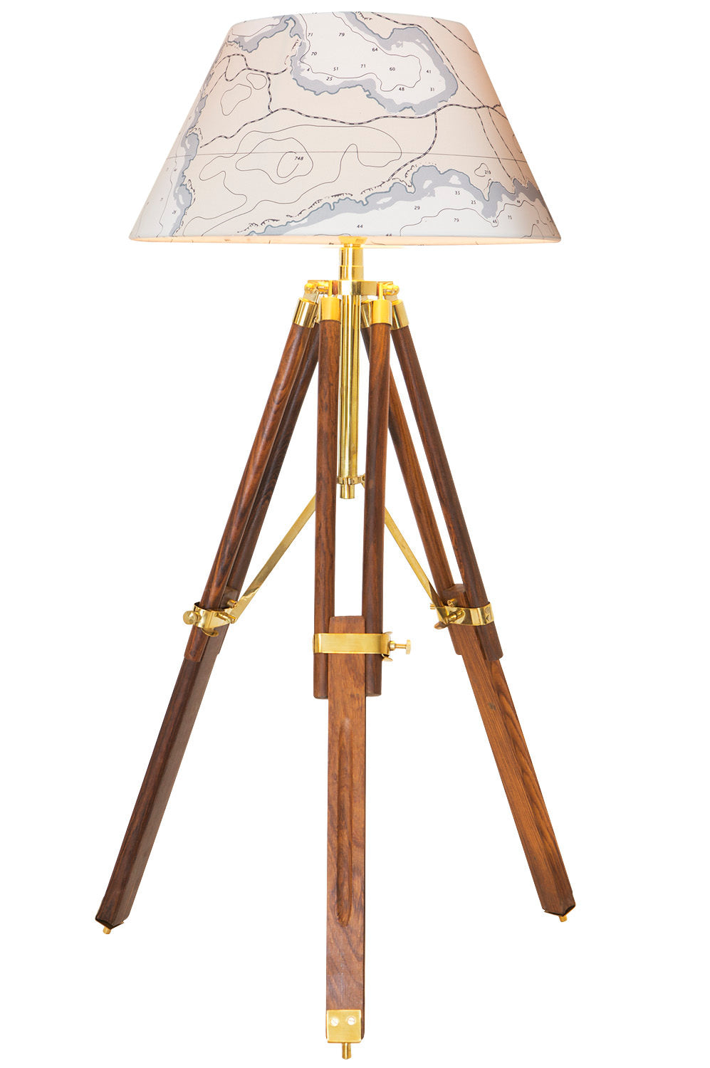 Kleine Stativlampe Lampenschirm Seekarte