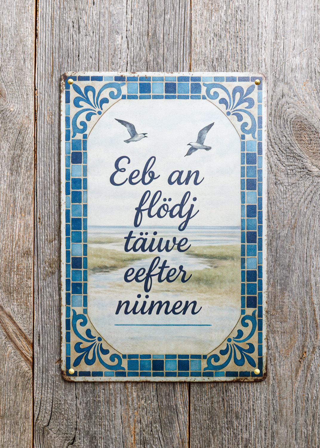 Dekoschild Metall Retro Plattdeutsch Küste Spruch