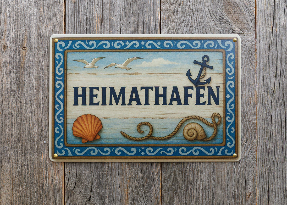 Heimathafen Blechschild Retro