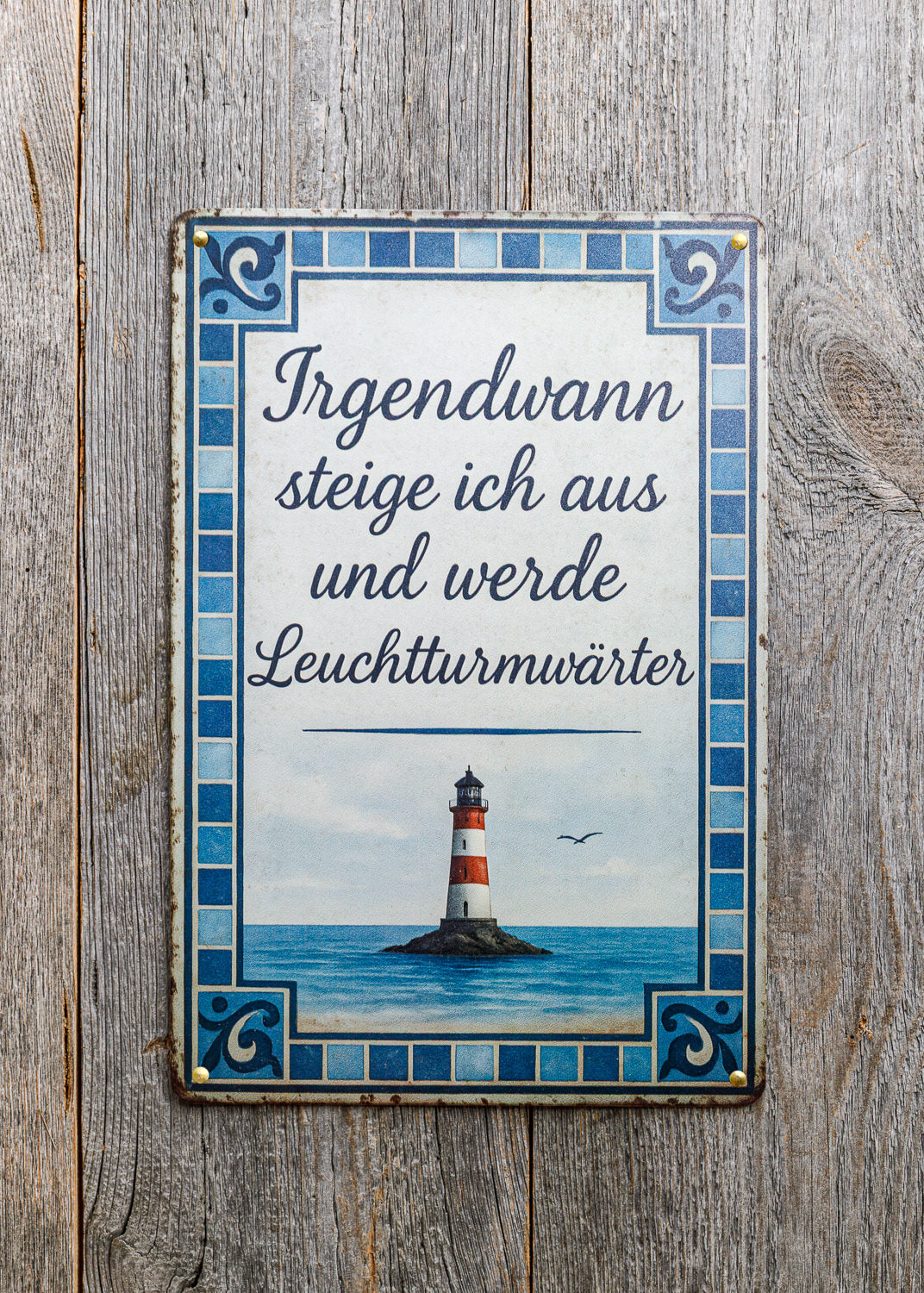 Blechschild maritim Retro Leuchtturmwärter