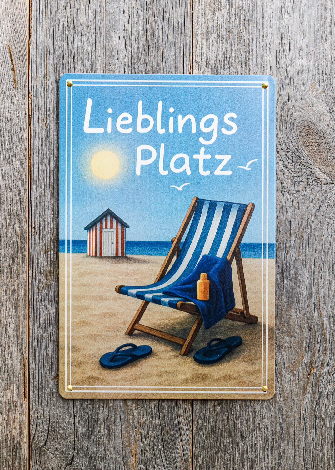 Vintage Metallschild Lieblingsplatz Strand