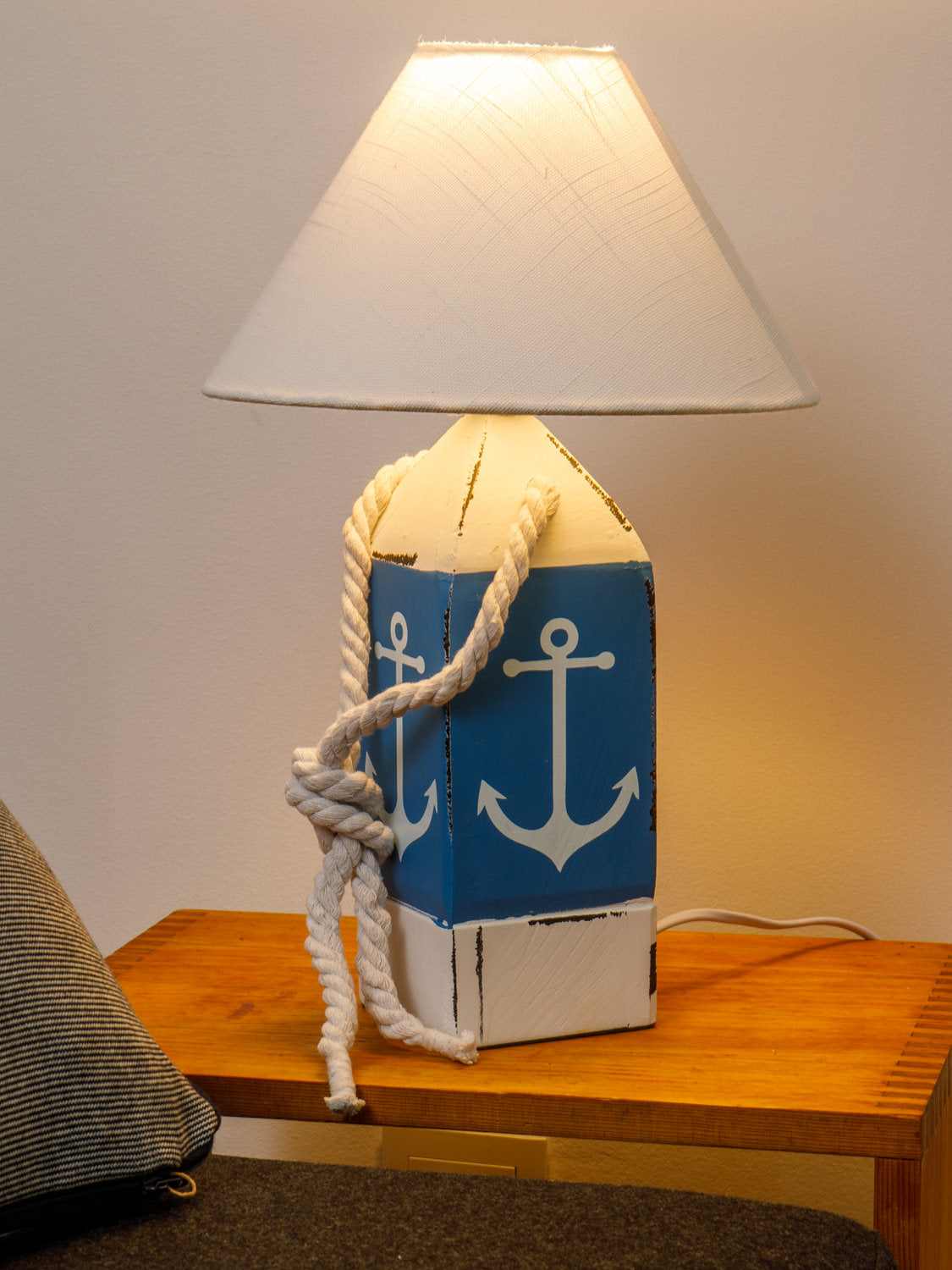 Nautische Tischleuchte Anker blau