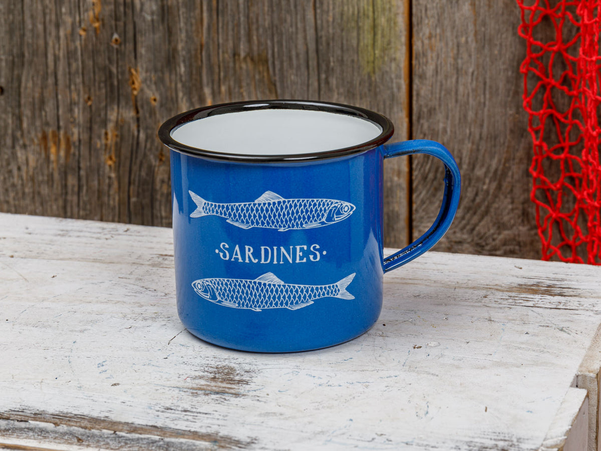 Kaffeebecher Sardinen Emaille