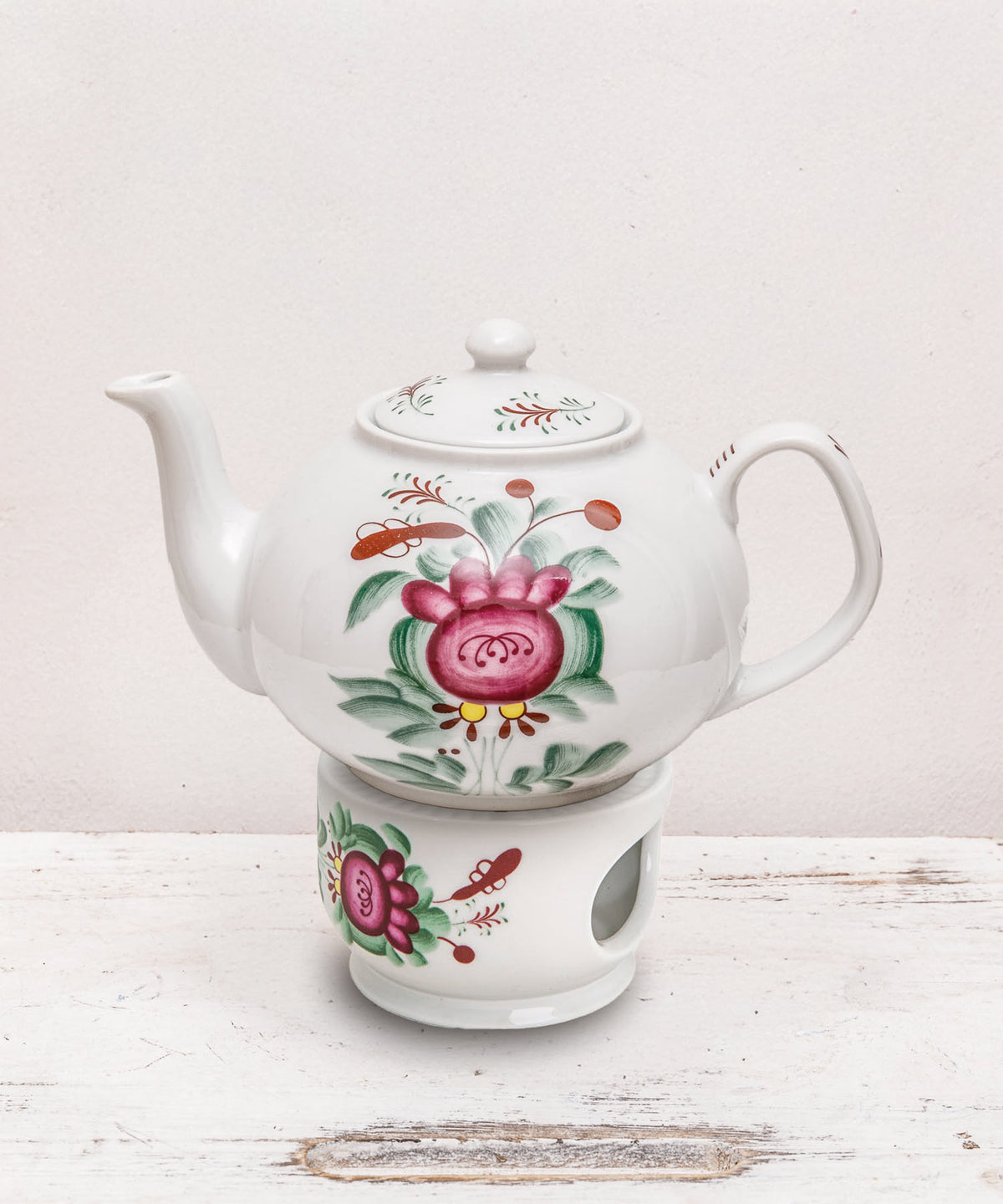Teekanne mit Stövchen Ostfriesenrose Set