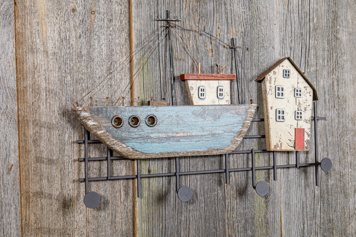 Metall Garderobenhaken mit Schiff