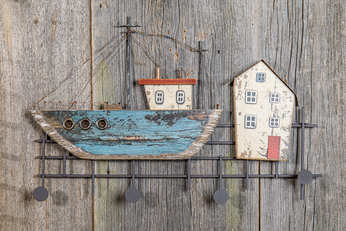 Metall Garderobenhaken mit Schiff