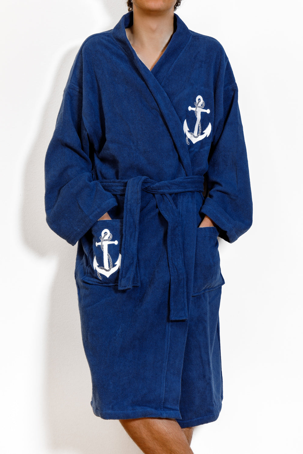 Bademantel marineblau Anker S