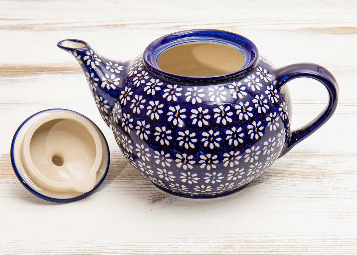 Bunzlauer Keramik Kaffeekanne Margeritenmuster
