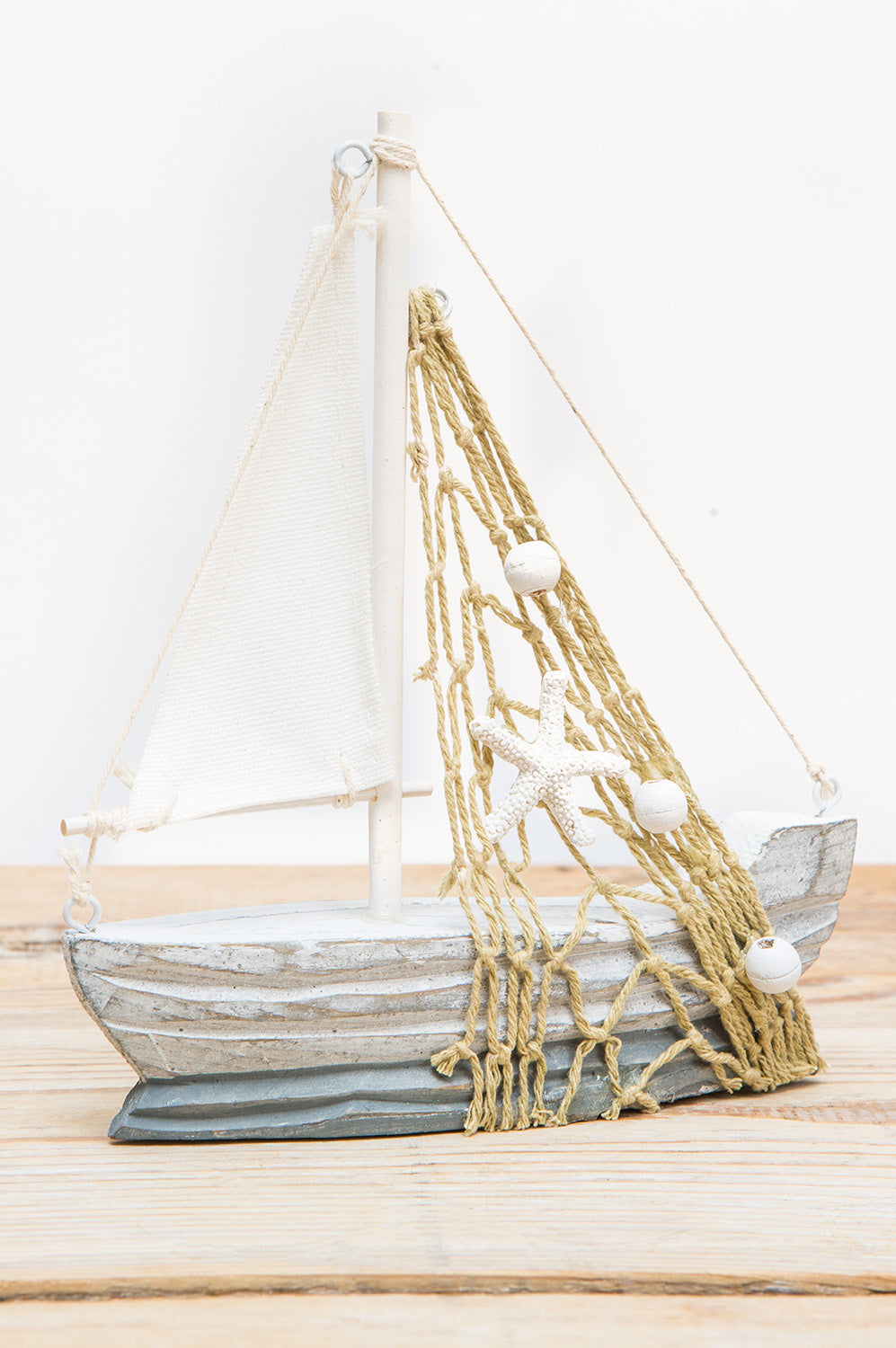 Großes Deko Segelboot, grau