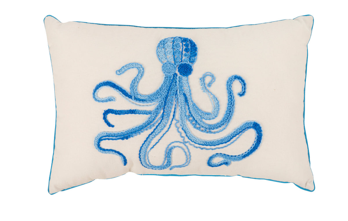Kissen blau Tintenfisch
