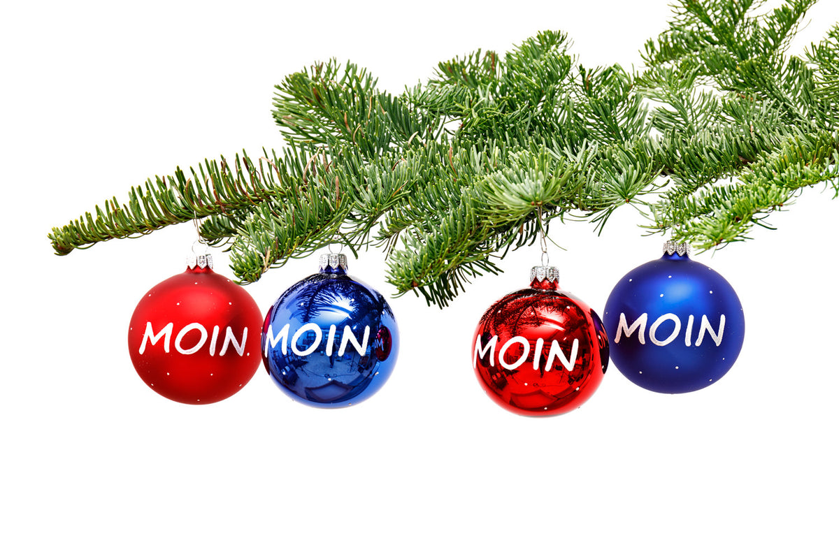 Weihnachtskugeln Set rot blau Moin
