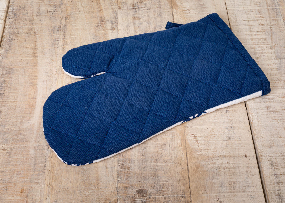 Ofenhandschuh blau weiß, Anker