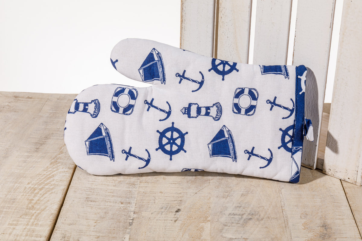 Ofenhandschuh blau maritimer Stil