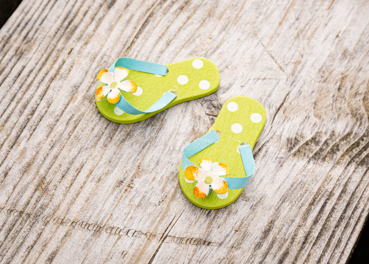 Flip Flops grün Punkte