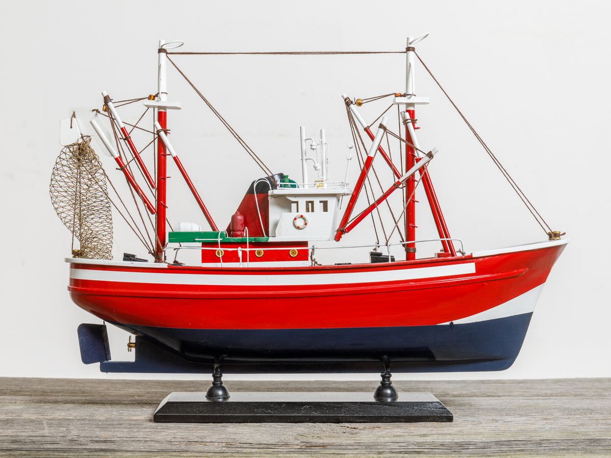 Dekoration Modell Fischkutter rot