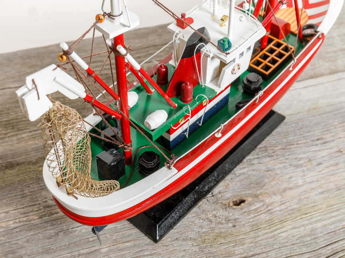 Dekoration Modell Fischkutter rot