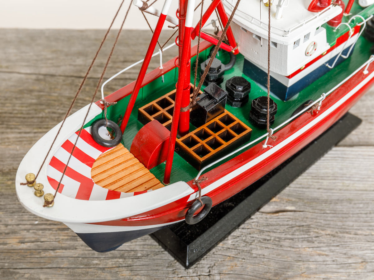 Dekoration Modell Fischkutter rot