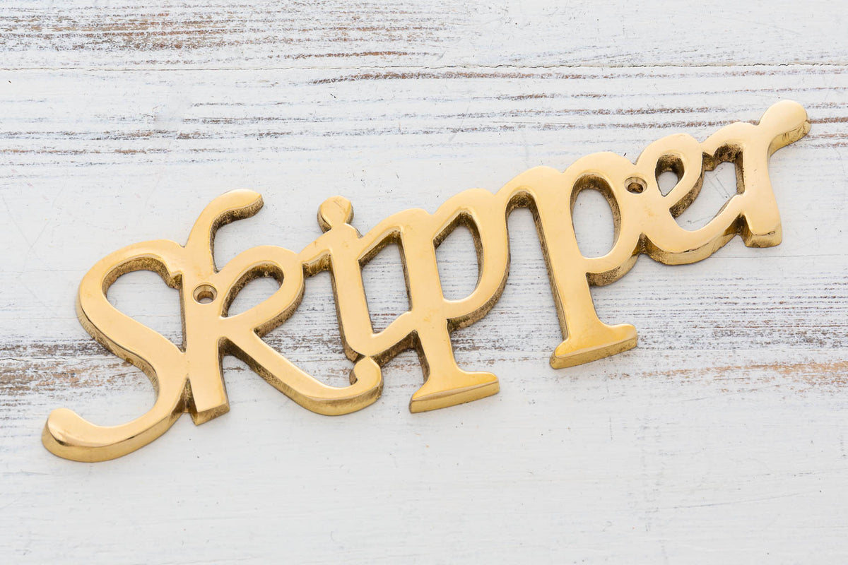 Türschild Skipper Messing