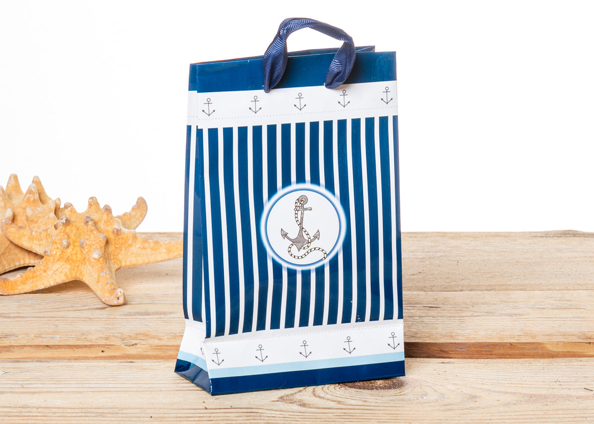 Geschenktüte Anker blau weiß
