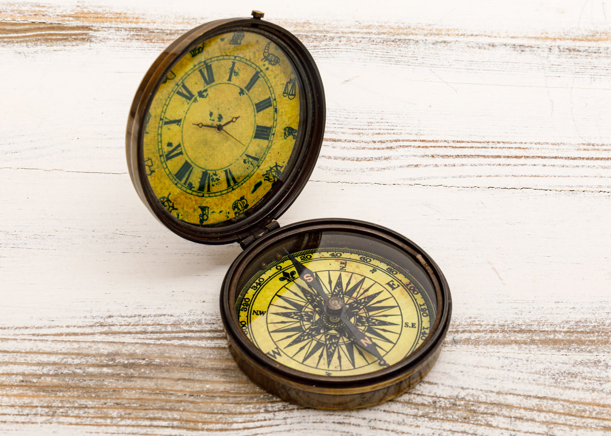 Kompass Uhr antik