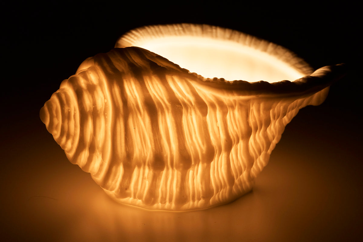 Teelichtlampe Muschel