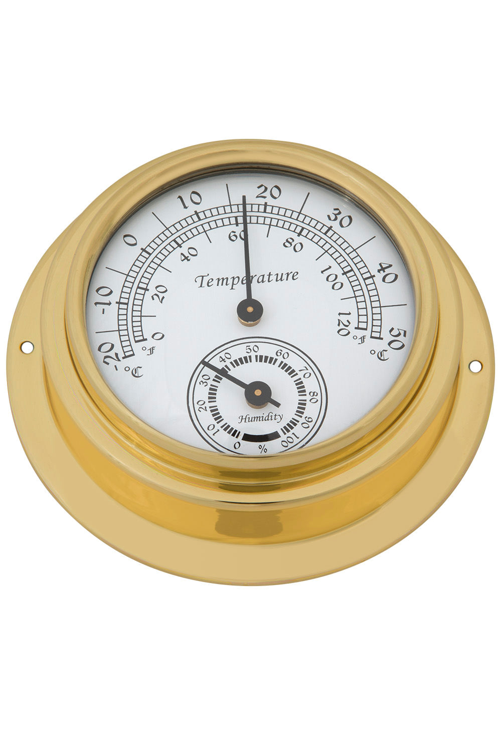 Thermometer Hygrometer analog Messing