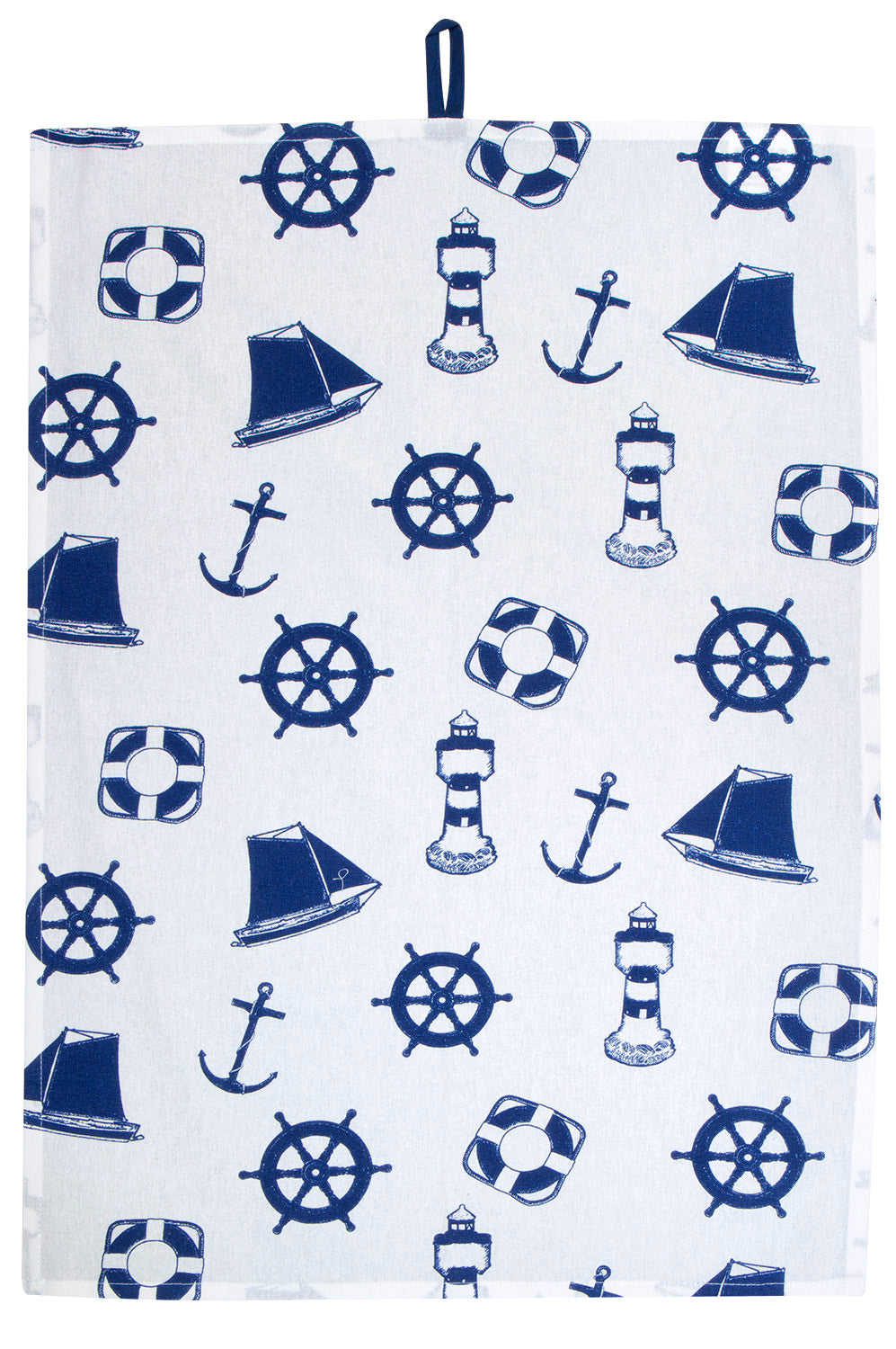 Geschirrtuch blau weiß Seemotive