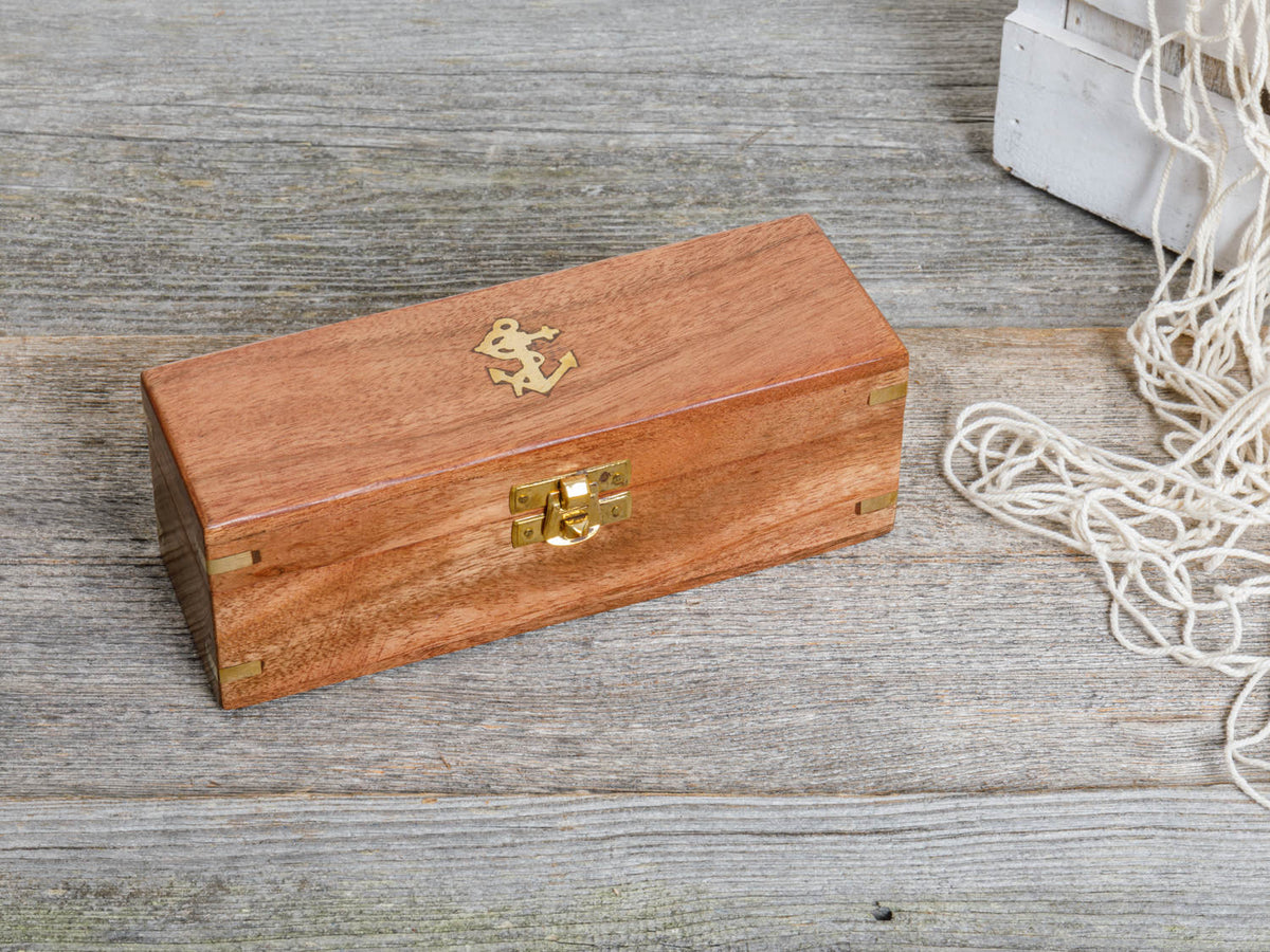 Teleskop aus Messing Holzbox